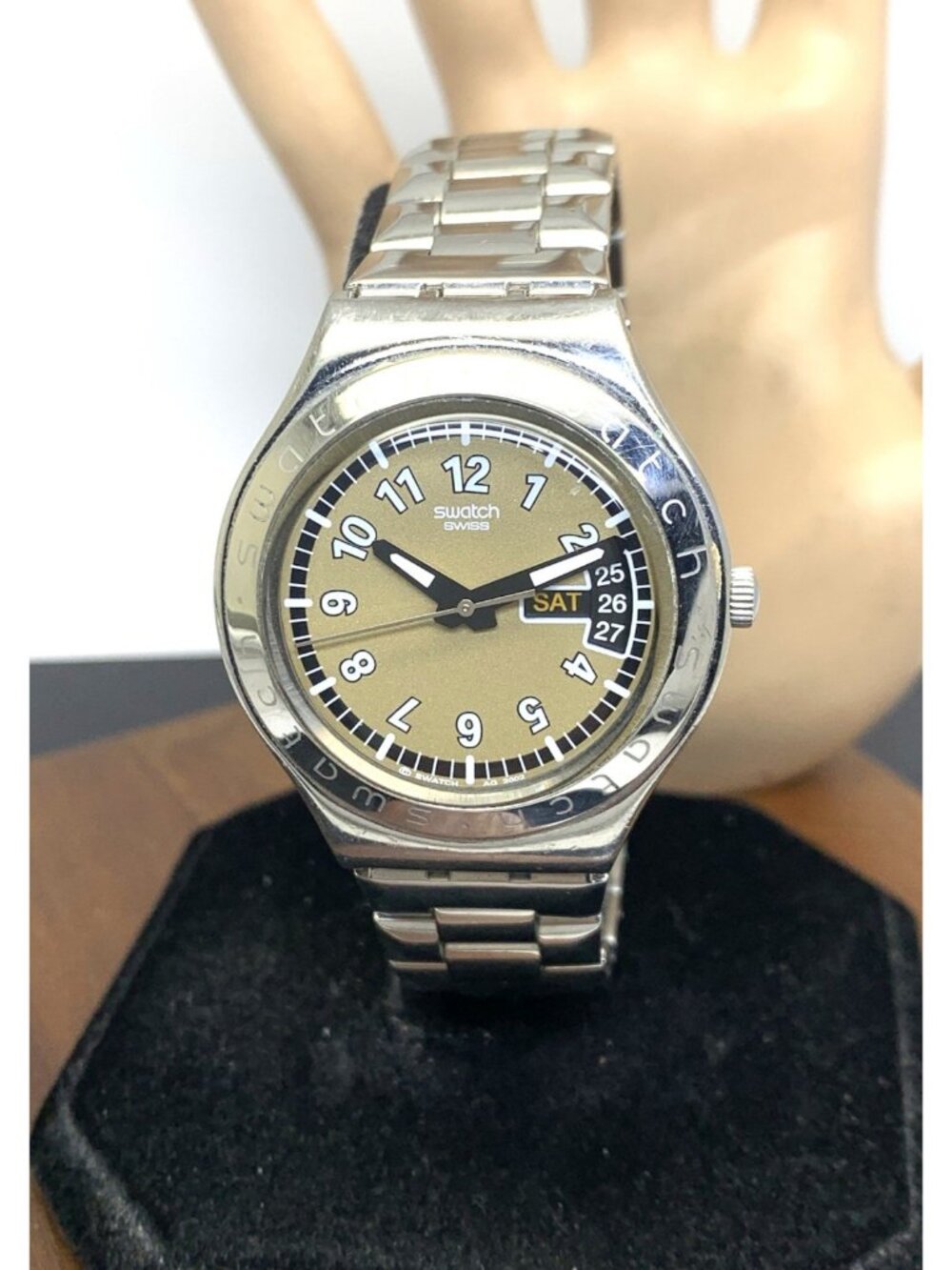 Swatch Men's Watch YGS728G Big Suberin Swiss Quartz 2002 Brown Dial Steel 37mm
